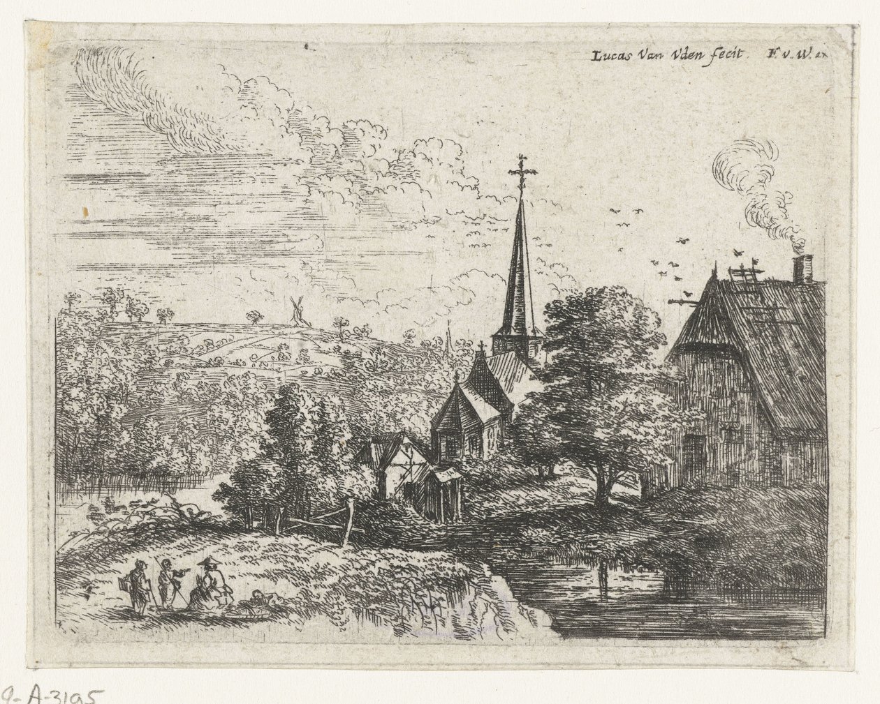 Village by a River (Small Landscapes) by Lucas van Uden