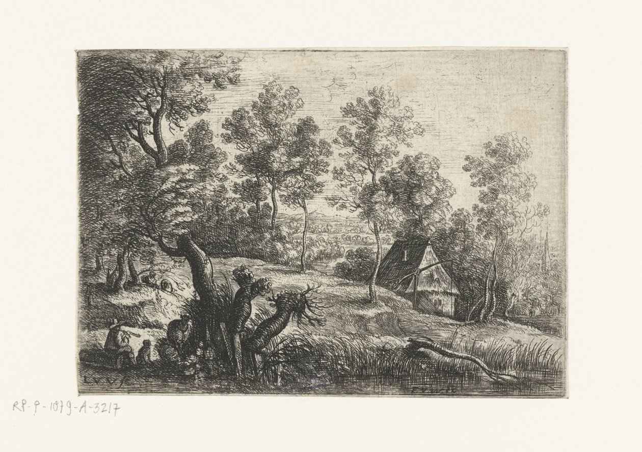 Landscape with a House and a Well (Five Landscapes) by Lucas van Uden