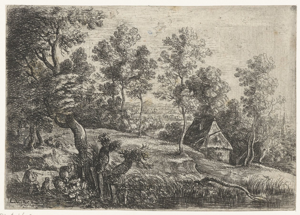 Landscape with a House and a Well by Lucas van Uden
