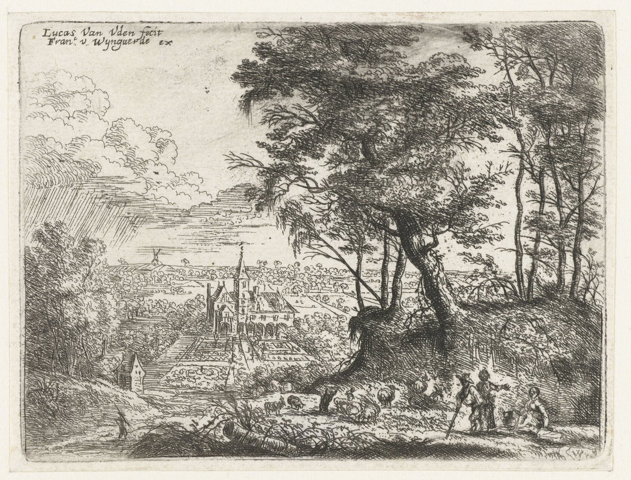 Landscape with a Distant Manor (Small Landscapes) by Lucas van Uden