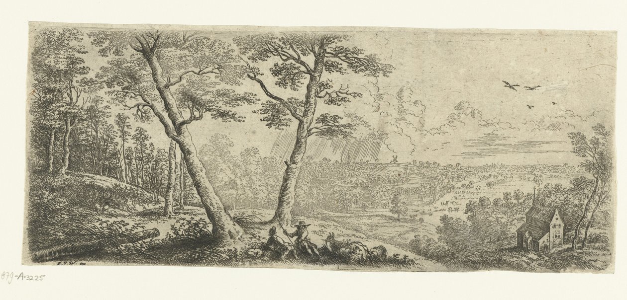 Landscape with Two Conversing Men by Lucas van Uden