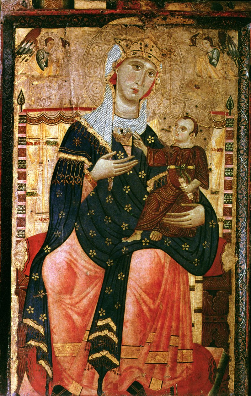 Enthroned Madonna and Child by Luccanese School