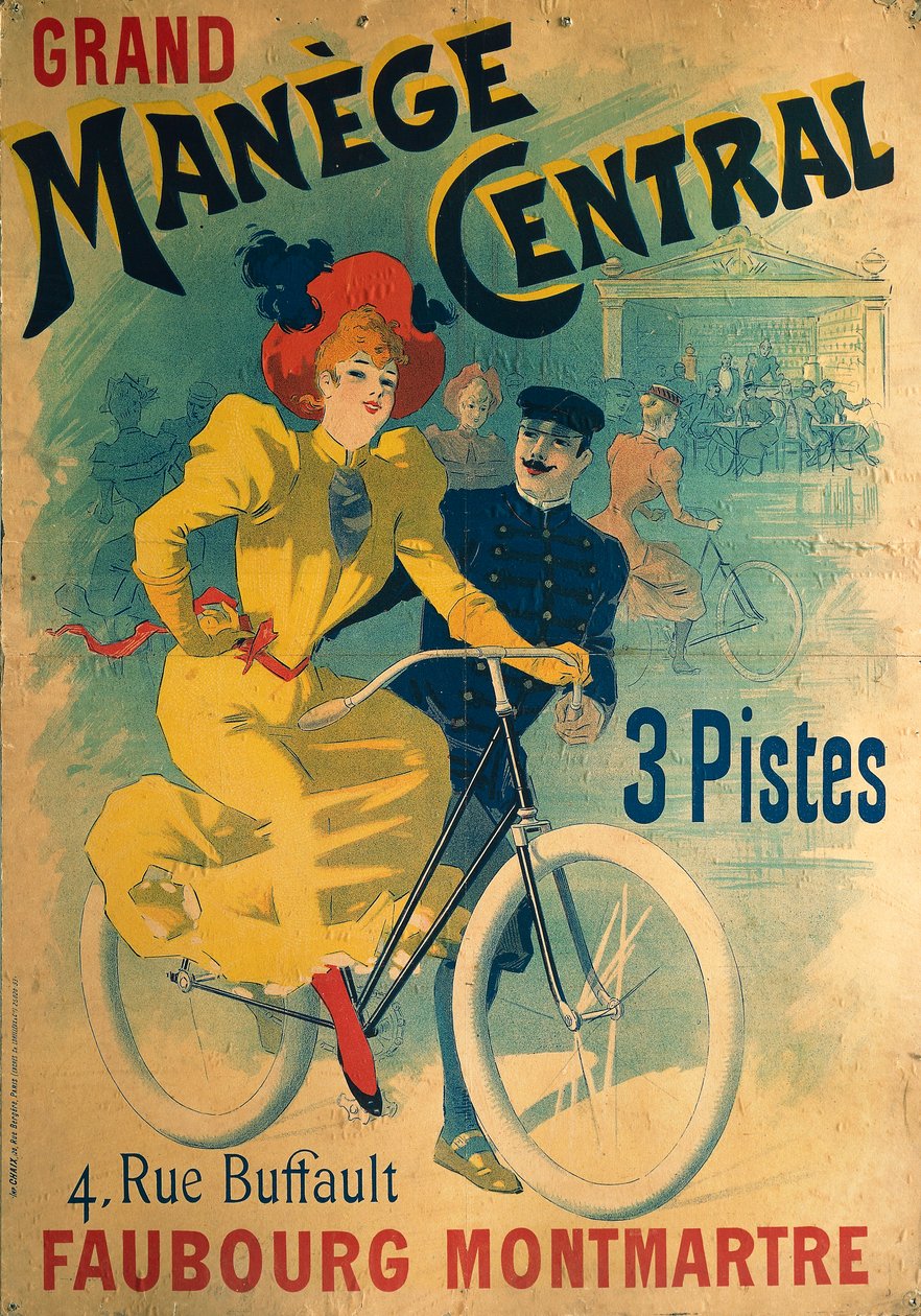 Grand Manege Central, Advertising Poster for Cycle Track by Lucien Baylac