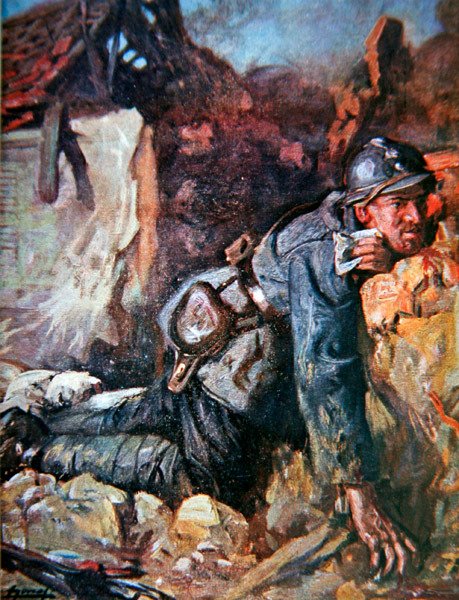 Wounded Messenger at the Battle of Verdun by Lucien Hector Jonas