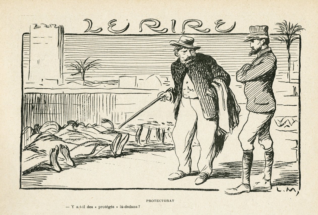 Illustration in Le Rire, 04/05/12 - Protectorat colonisation (engraving) by Lucien Metivet
