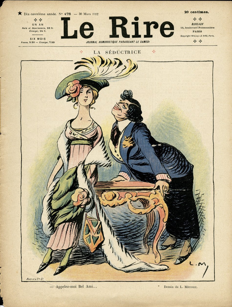 Illustration in Le Rire, 30/03/12 - The Seductress by Lucien Metivet