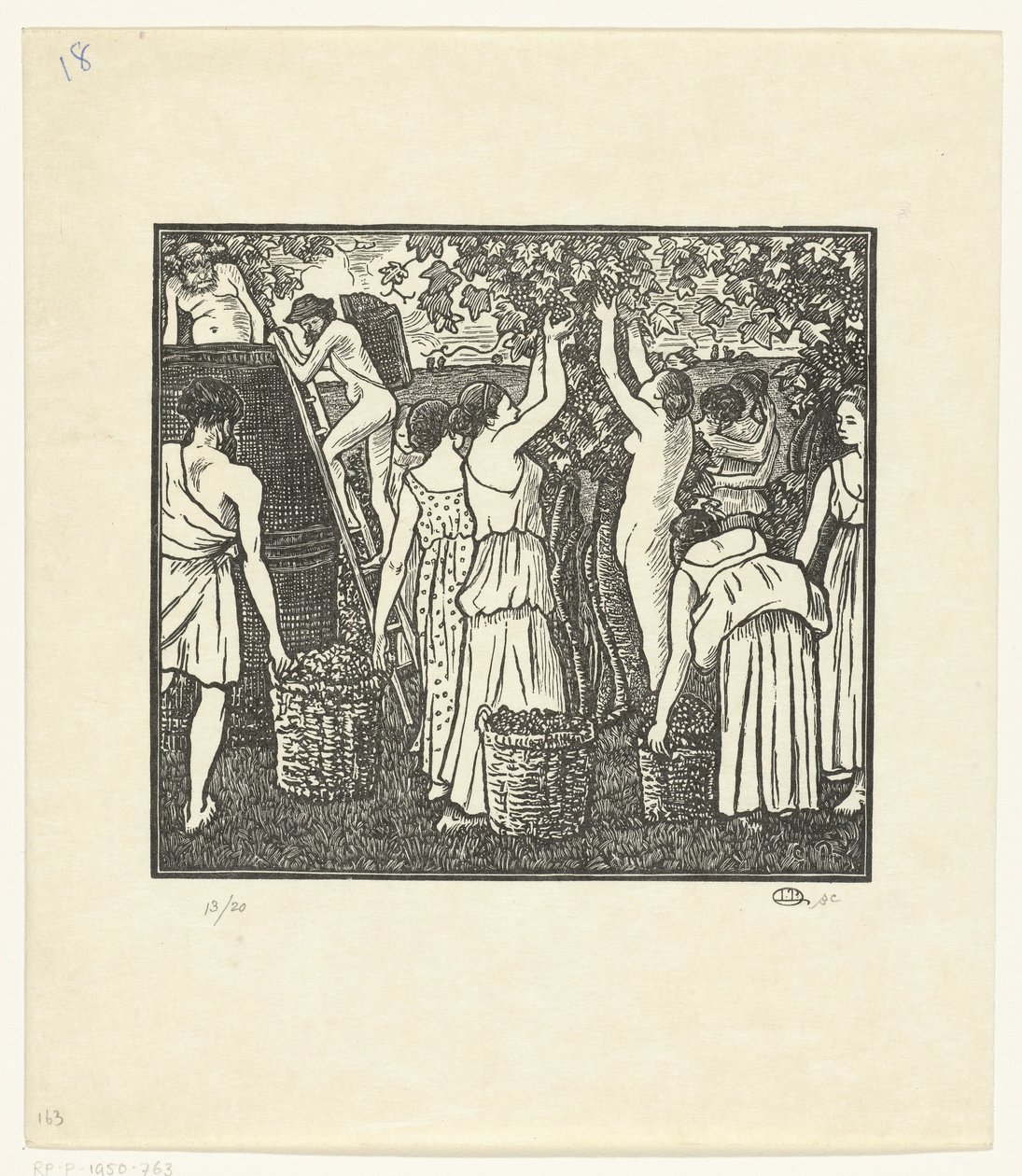 The Harvest (series title: Daphnis et Chloé) by Lucien Pissarro
