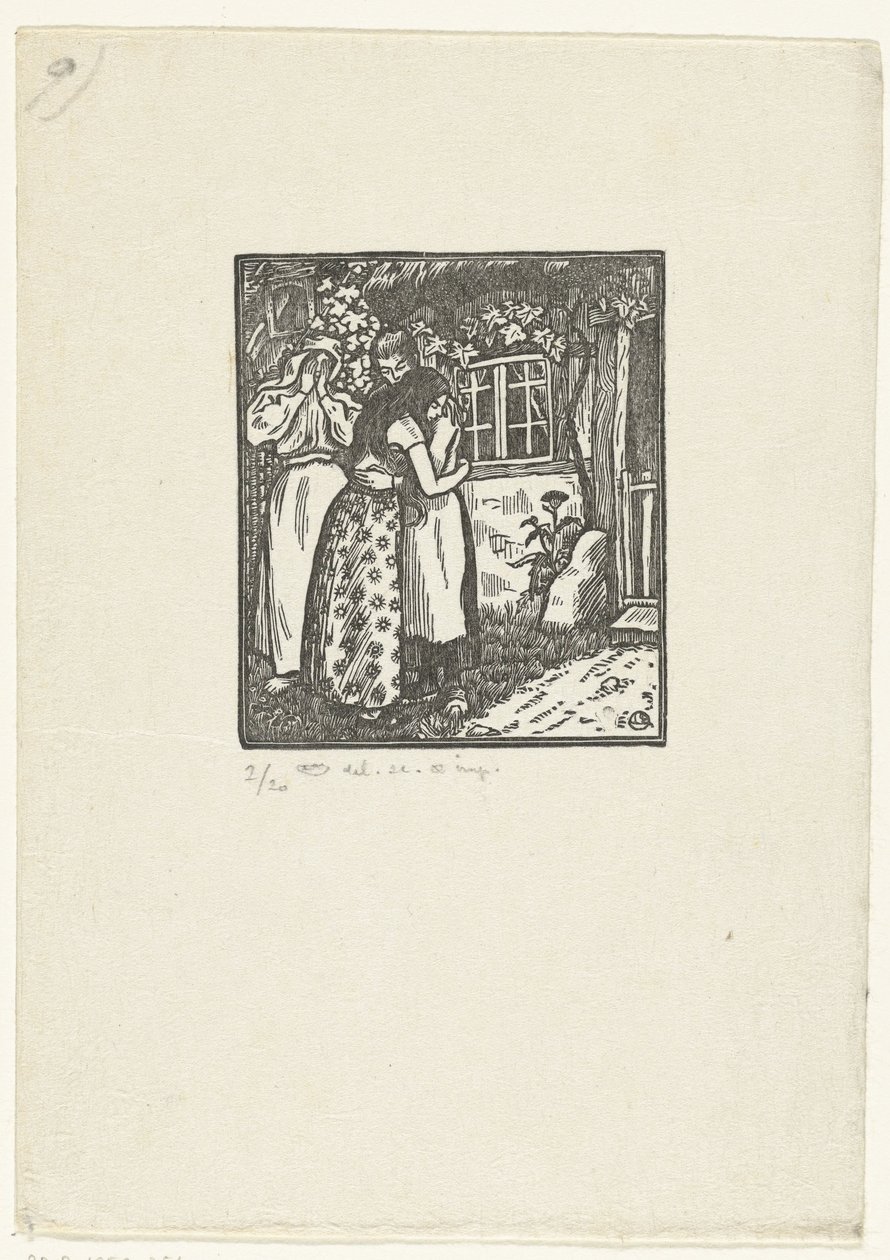 Ruth and Naomi Embracing by Lucien Pissarro