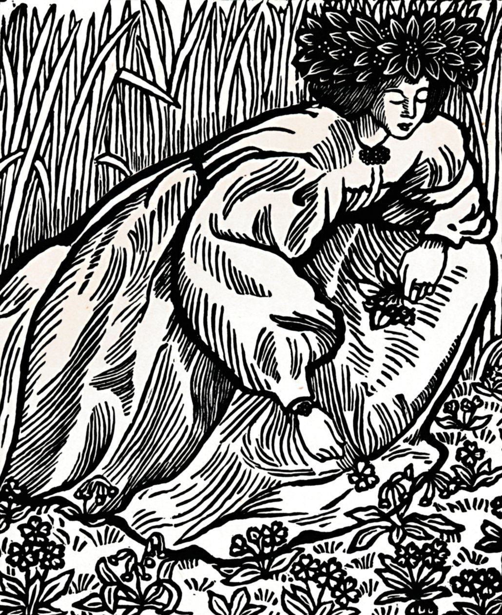 The Poems of Ronsard. Original Woodcut, 1902, 1923 by Lucien Pissarro