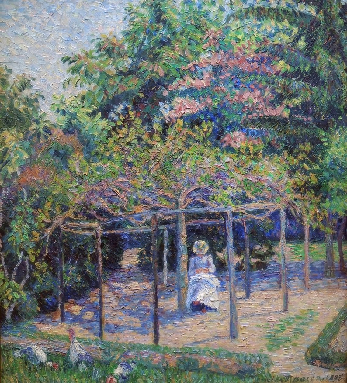 The Turkeys (or Esther in the Garden, Eragny) by Lucien Pissarro