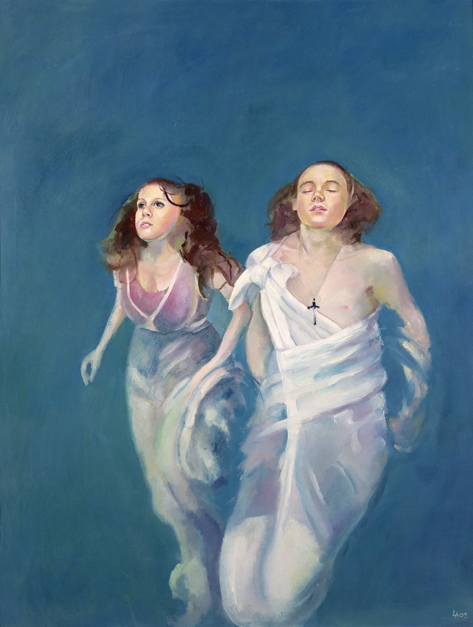 A Boy and Girl Floating by Lucinda Arundell