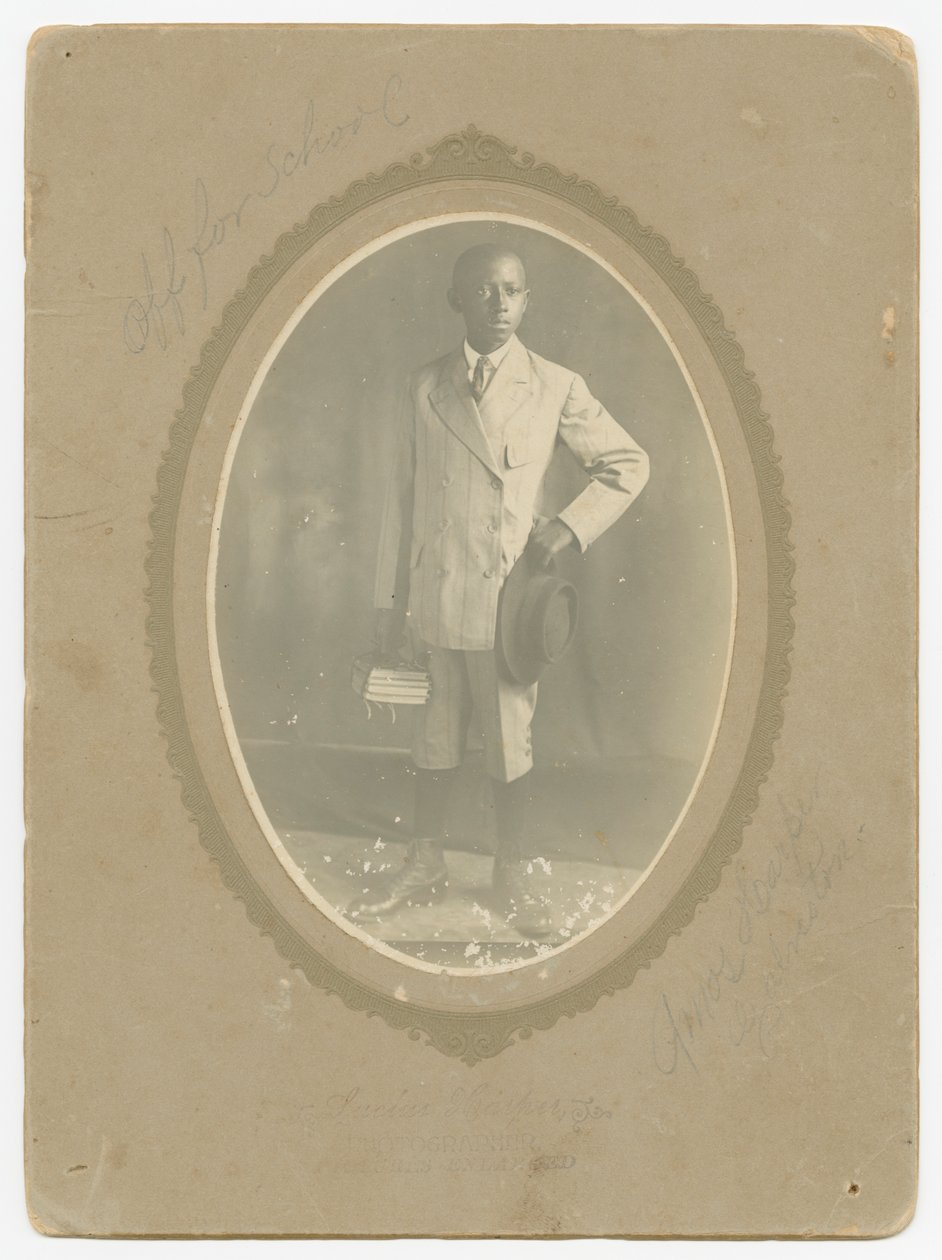 Photograph of Amos Harper off to school, ca. 1910 by Lucius Harper