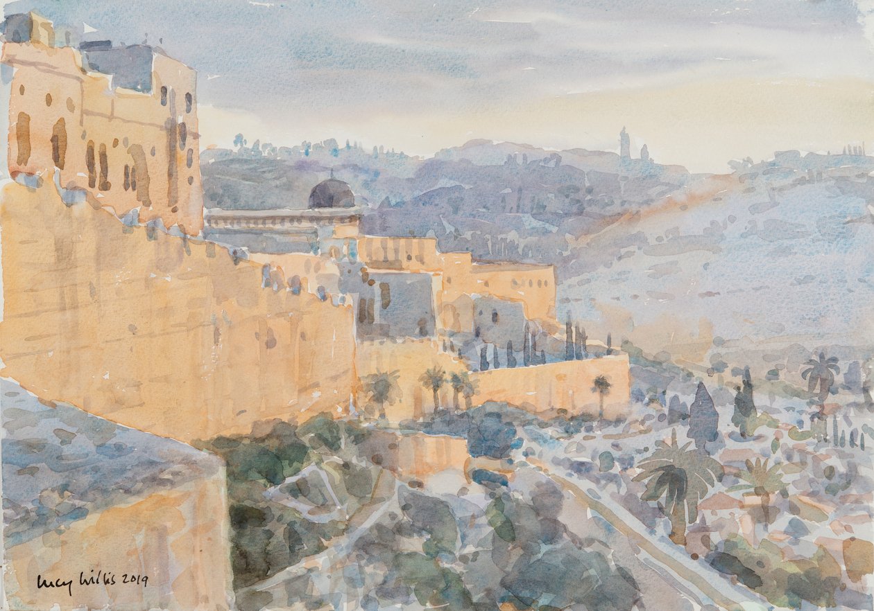 Sunrise on the City Wall, Jerusalem by Lucy Willis