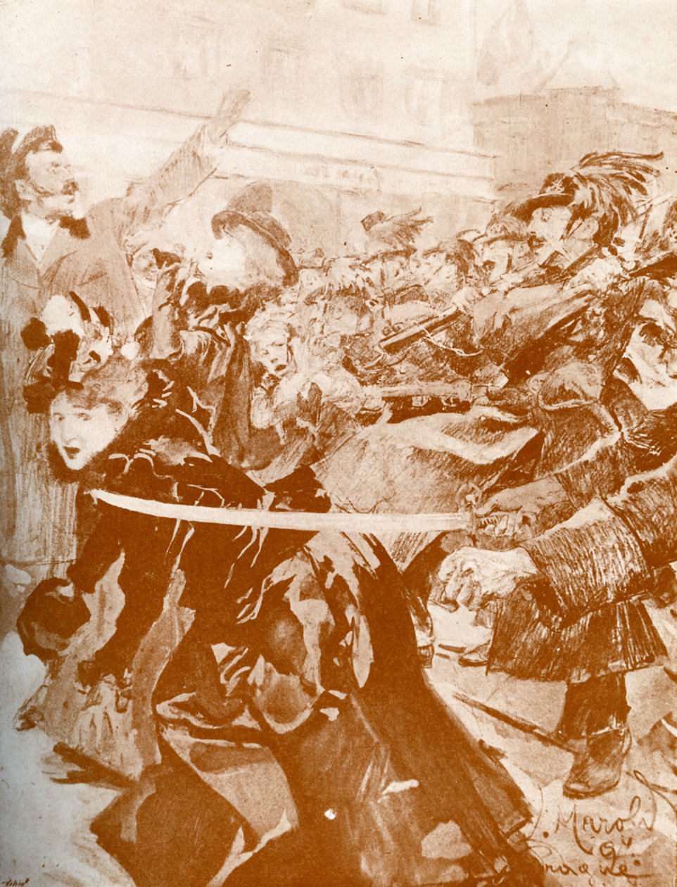Demonstration (Prague 1897) by Ludek or Ludwig (after) Marold