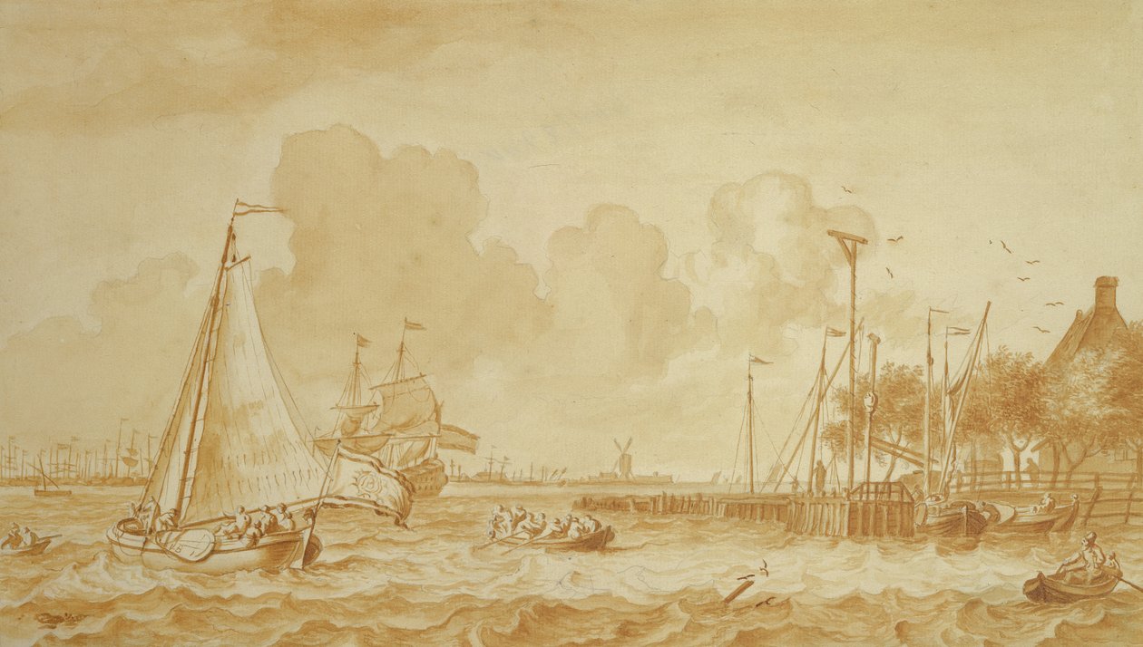 On the Y, near Amsterdam, 1680 by Ludolf Backhuysen