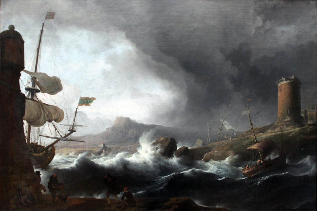 Stormy Sea on a Rocky Coast by Ludolf Bakhuizen