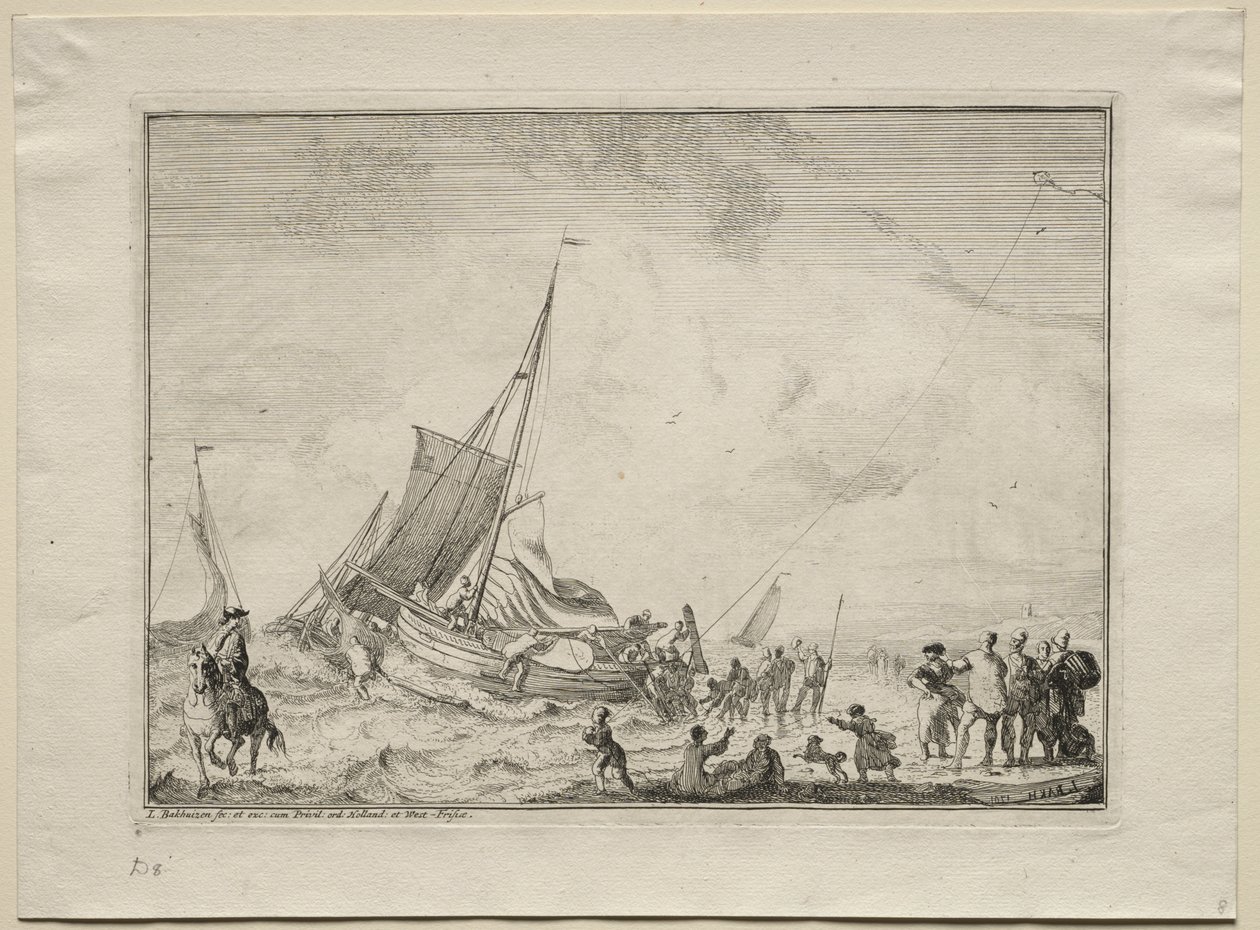 Launching a Ship by Ludolf Backhuysen