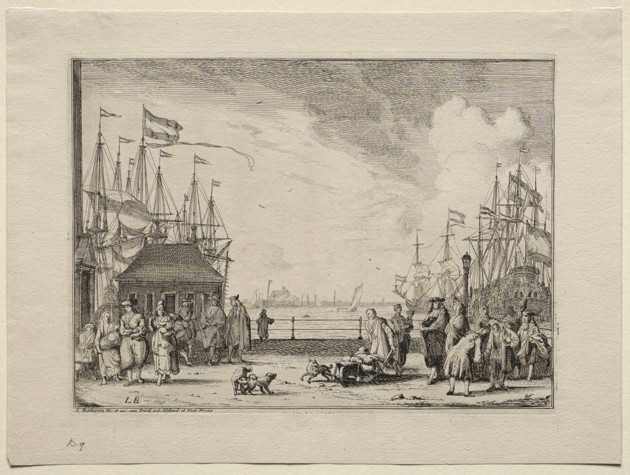 Port at Amsterdam by Ludolf Backhuysen