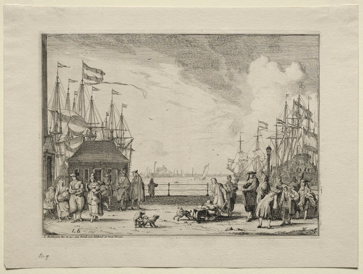 Port at Amsterdam by Ludolf Backhuysen
