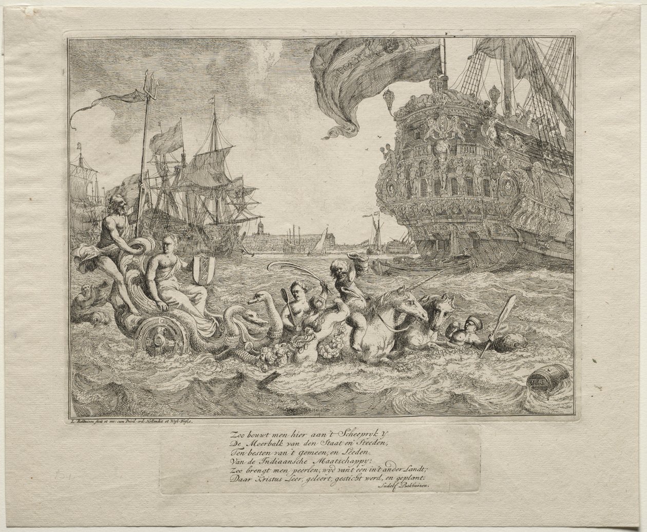 The Personification of Amsterdam Riding in Neptune