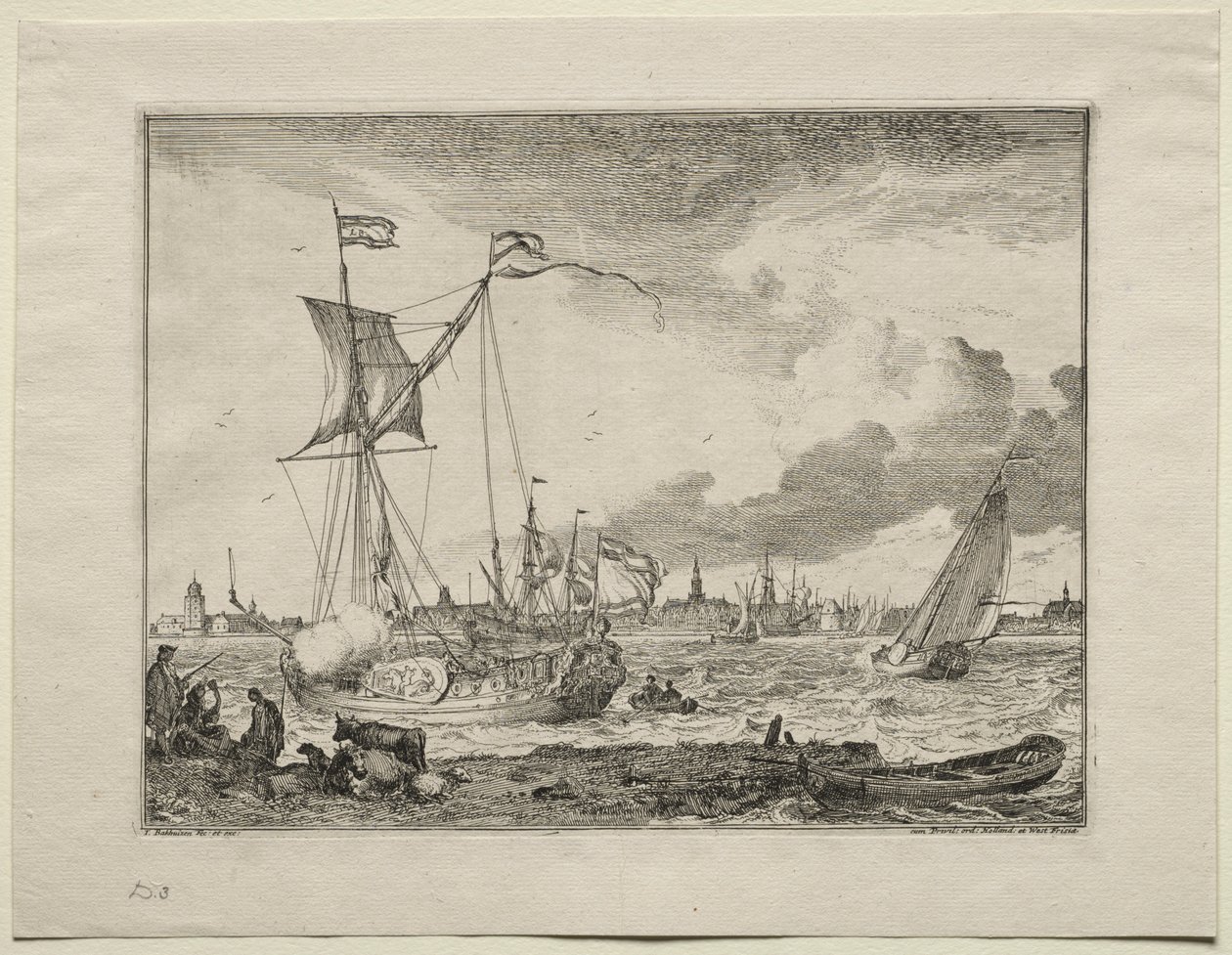 View of Amsterdam with Ships in Foreground, 1701 by Ludolf Backhuysen