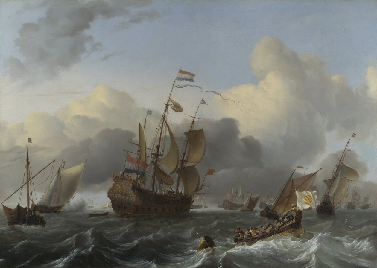 Flagship Eendracht and a Fleet of Dutch Men-of-war by Ludolf Bakhuizen