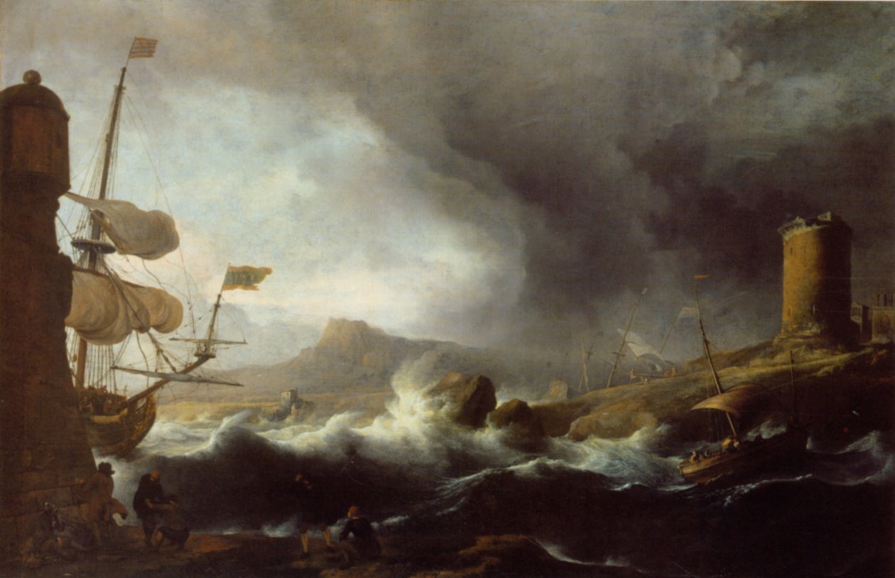 Stormy Seas on a Mountainous Coast by Ludolf Bakhuizen