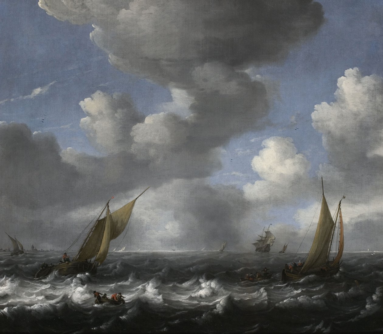 Seascape with Fishing Boats by Ludolf Bakhuizen