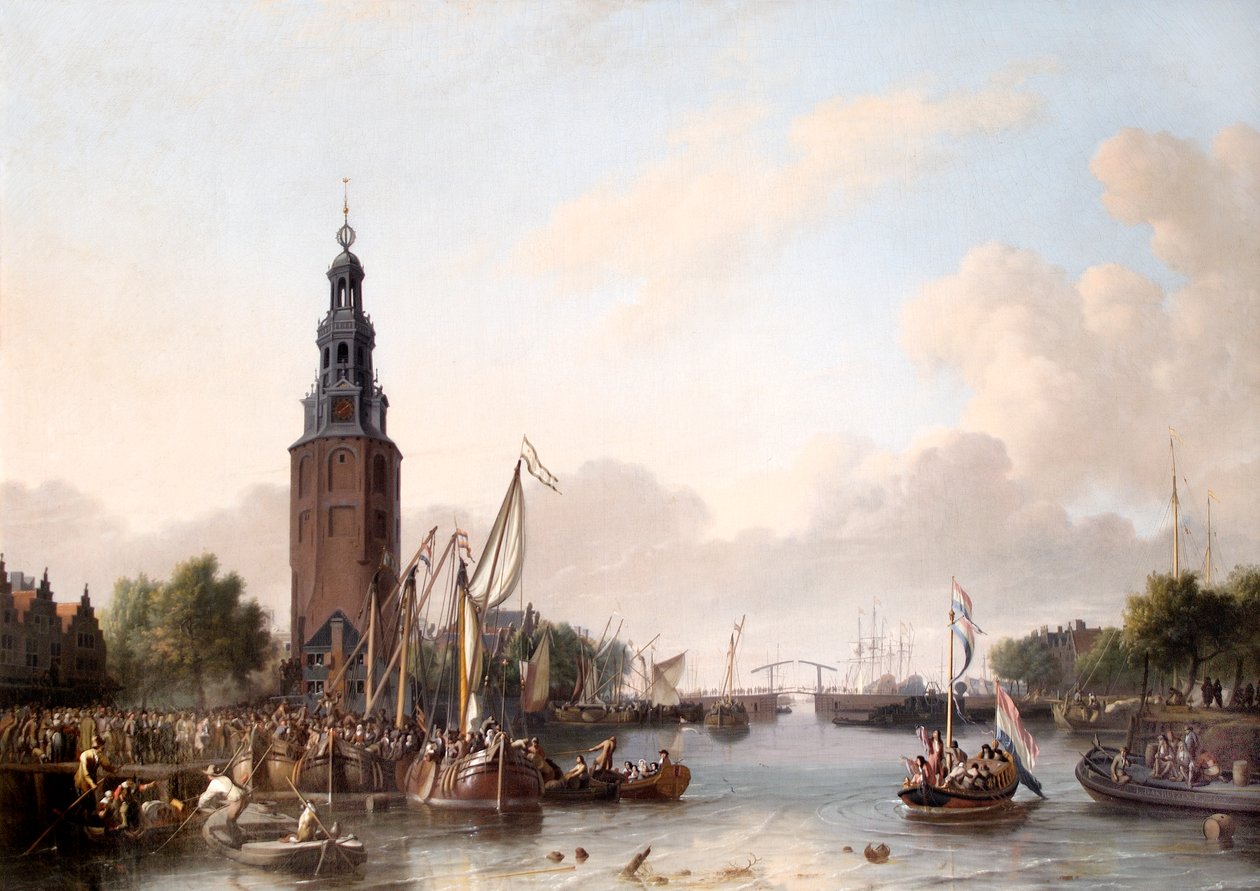 A Man of Rank Embarking at Amsterdam by Ludolf I Backhuysen