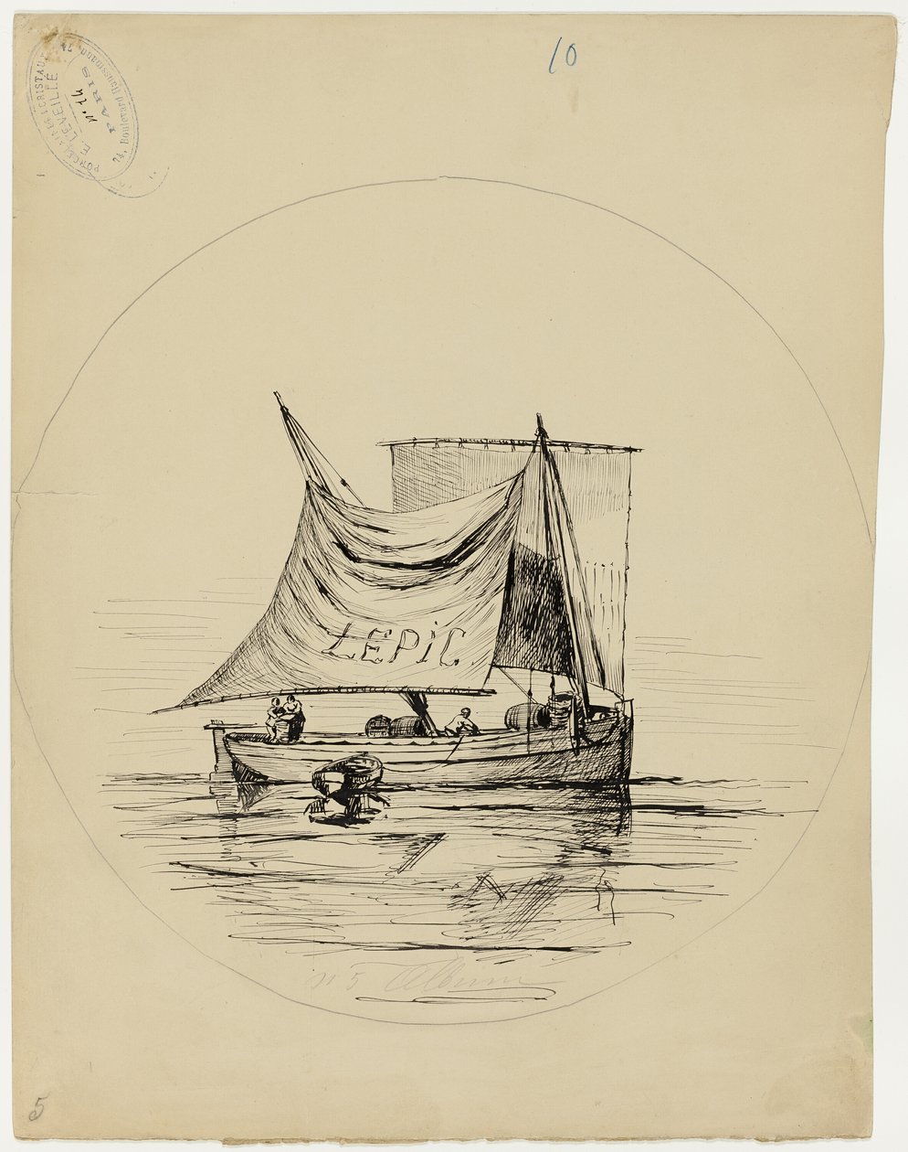 Plate Design for E. Leveille by Ludovic Napoléon Lepic