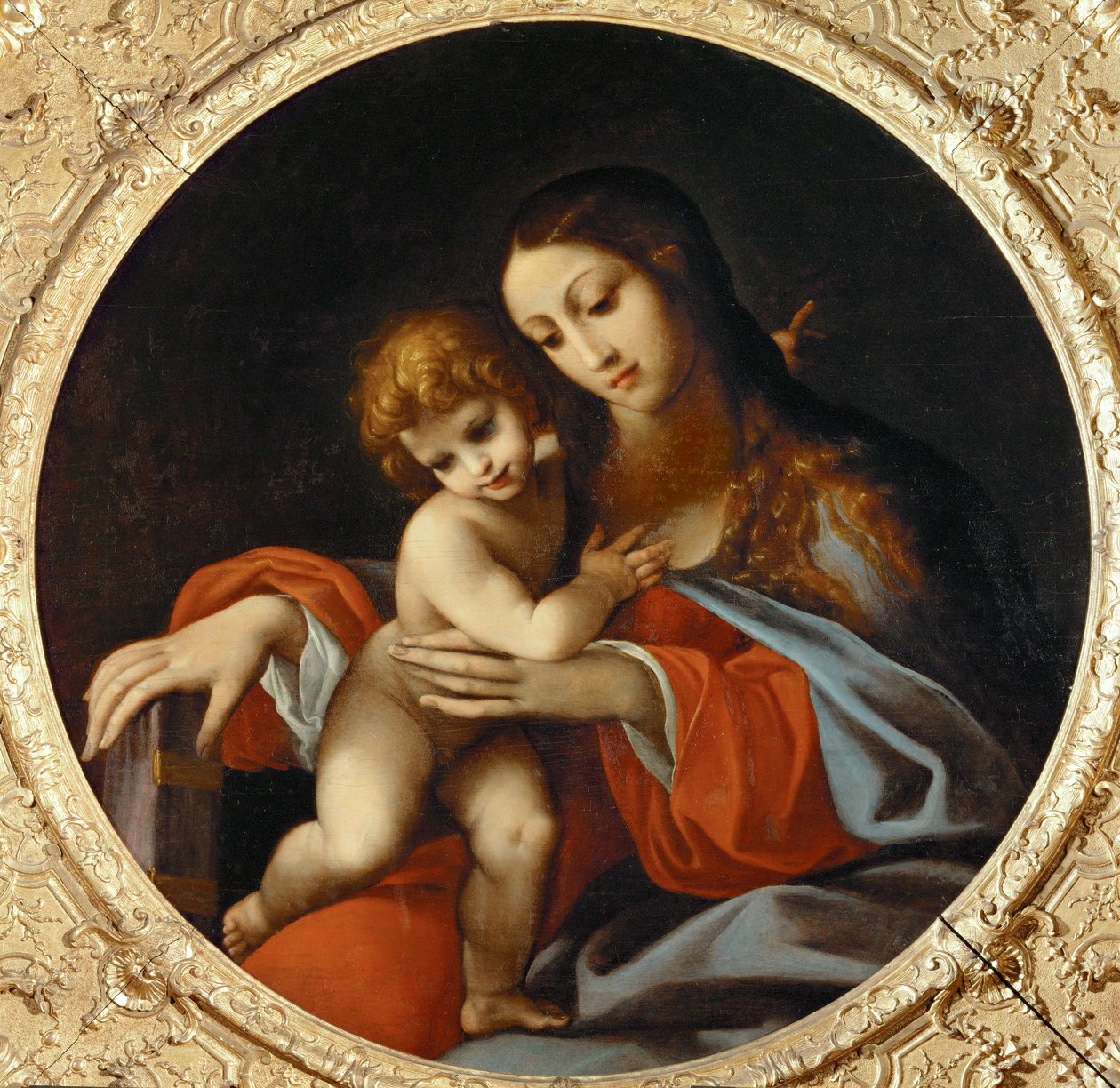 Madonna and Child. Tondo by Ludovico Carracci