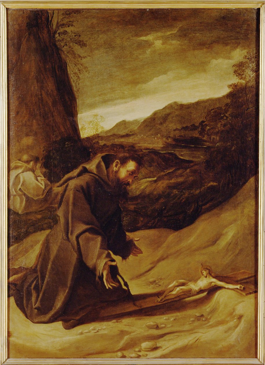 Saint Francis Adoring the Crucifix by Ludovico Carracci