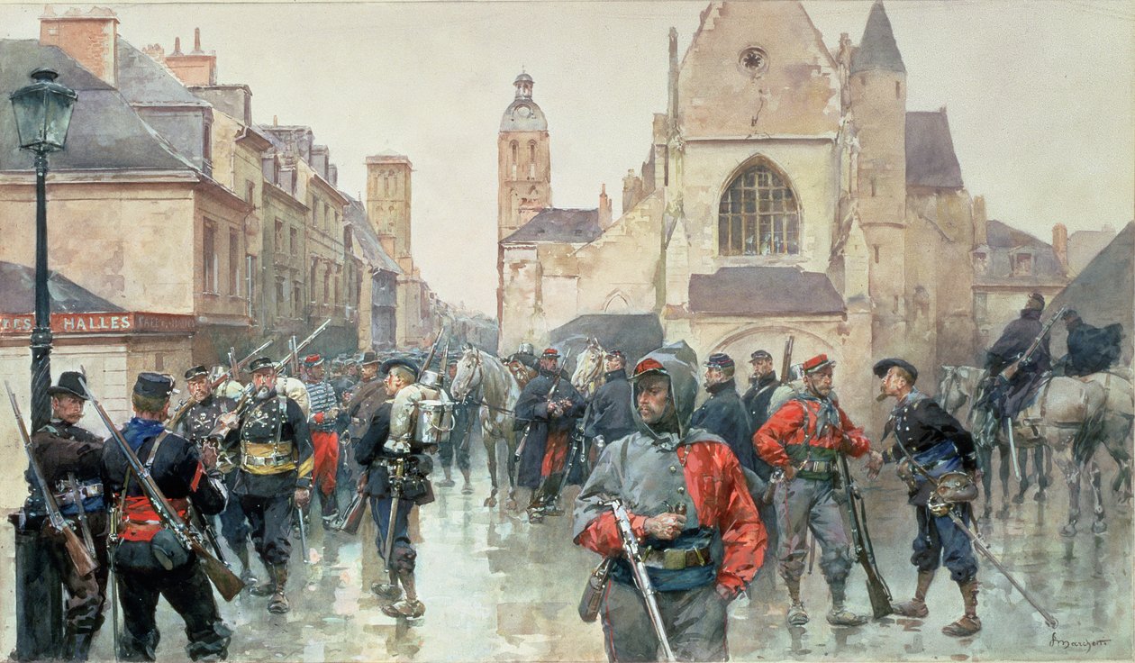 A Gathering of the Garibaldini and French Troops at Tours by Ludovico Marchetti