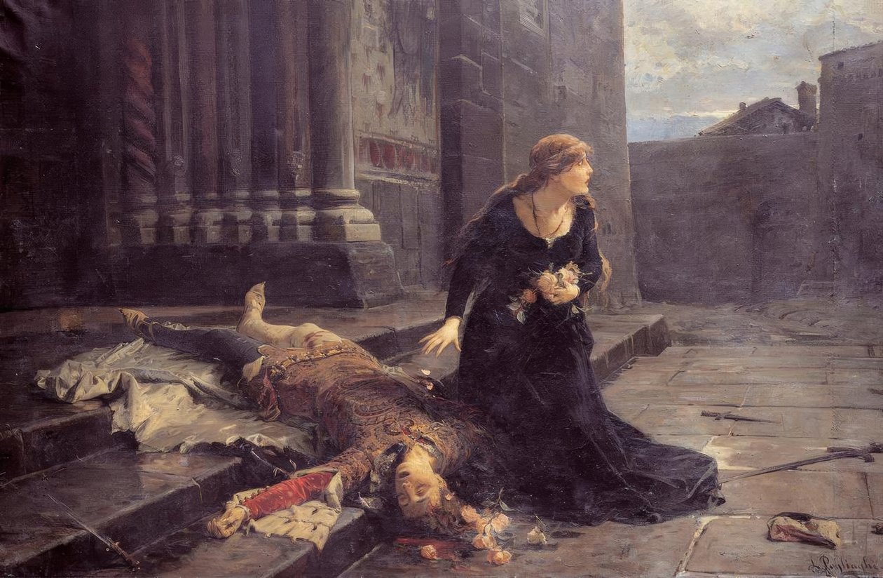 The Death of Gianmaria Visconti in Front of the Church of St. Gottardo in Milan by Ludovico Pogliaghi