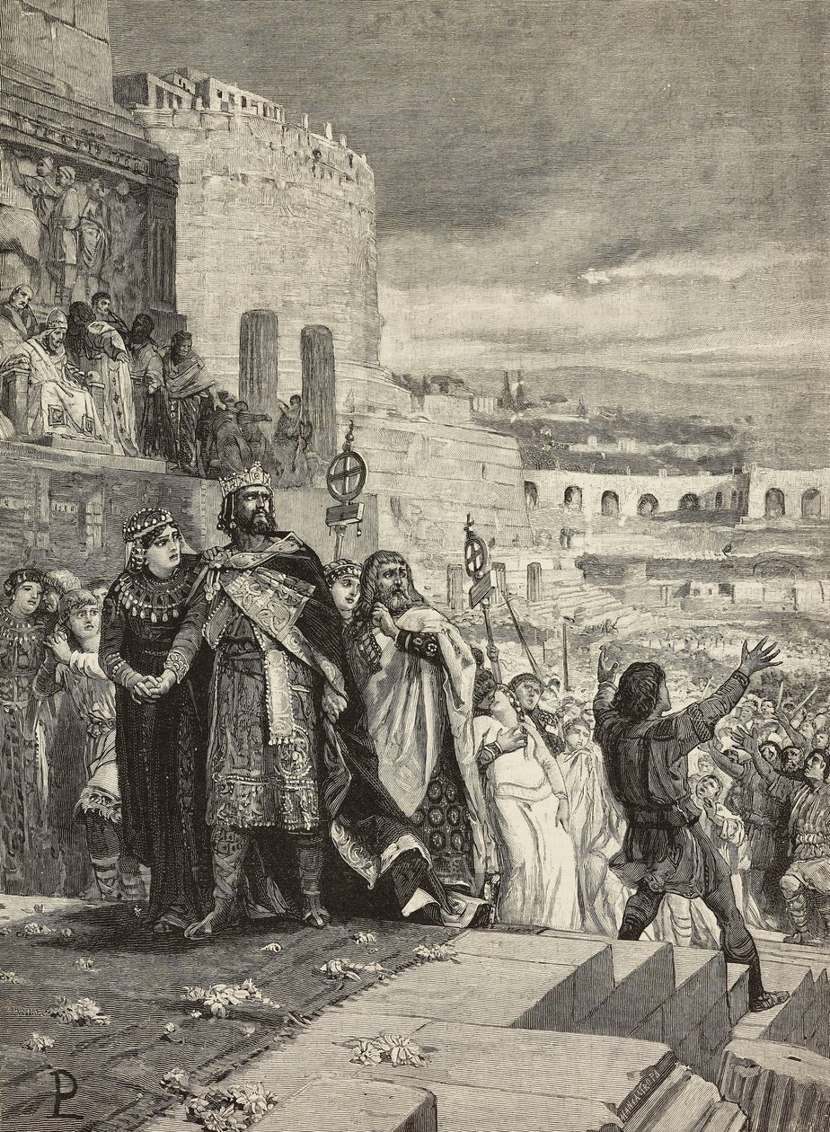 Marriage of Ugo and Marozia, wedding procession in presence of pope by Ludovico Pogliaghi