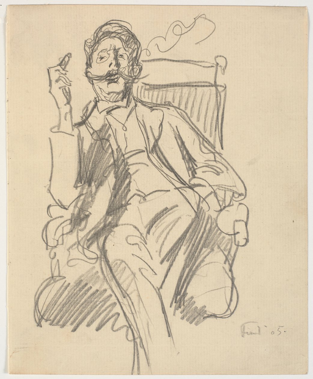 Art Historian Carl V. Petersen, Sitting, with Cigar by Ludvig Find