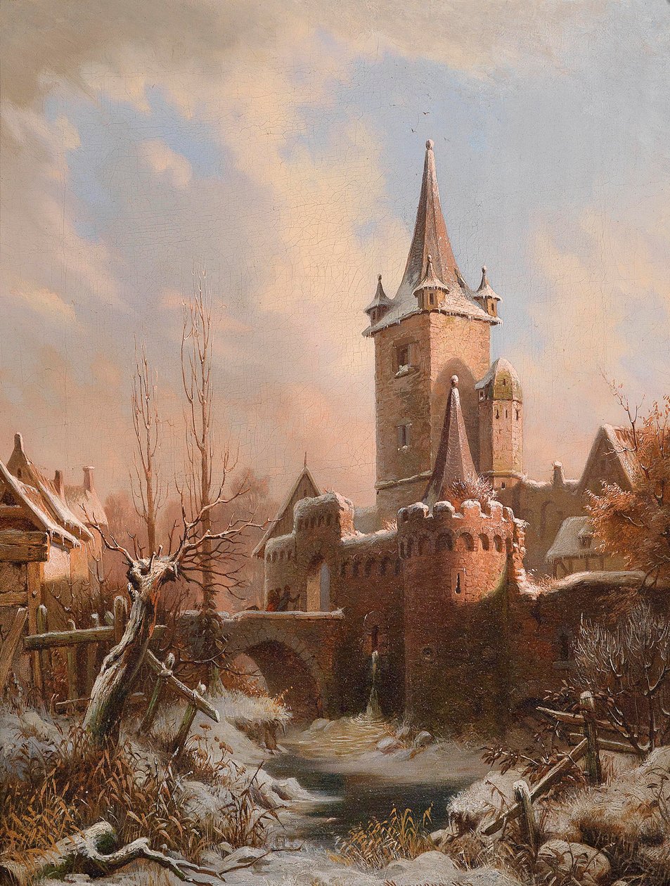 Winter Castle Landscape by Ludvig Messmann