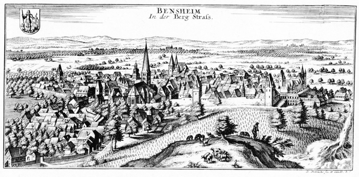 View of Bensheim by Ludwig Lange