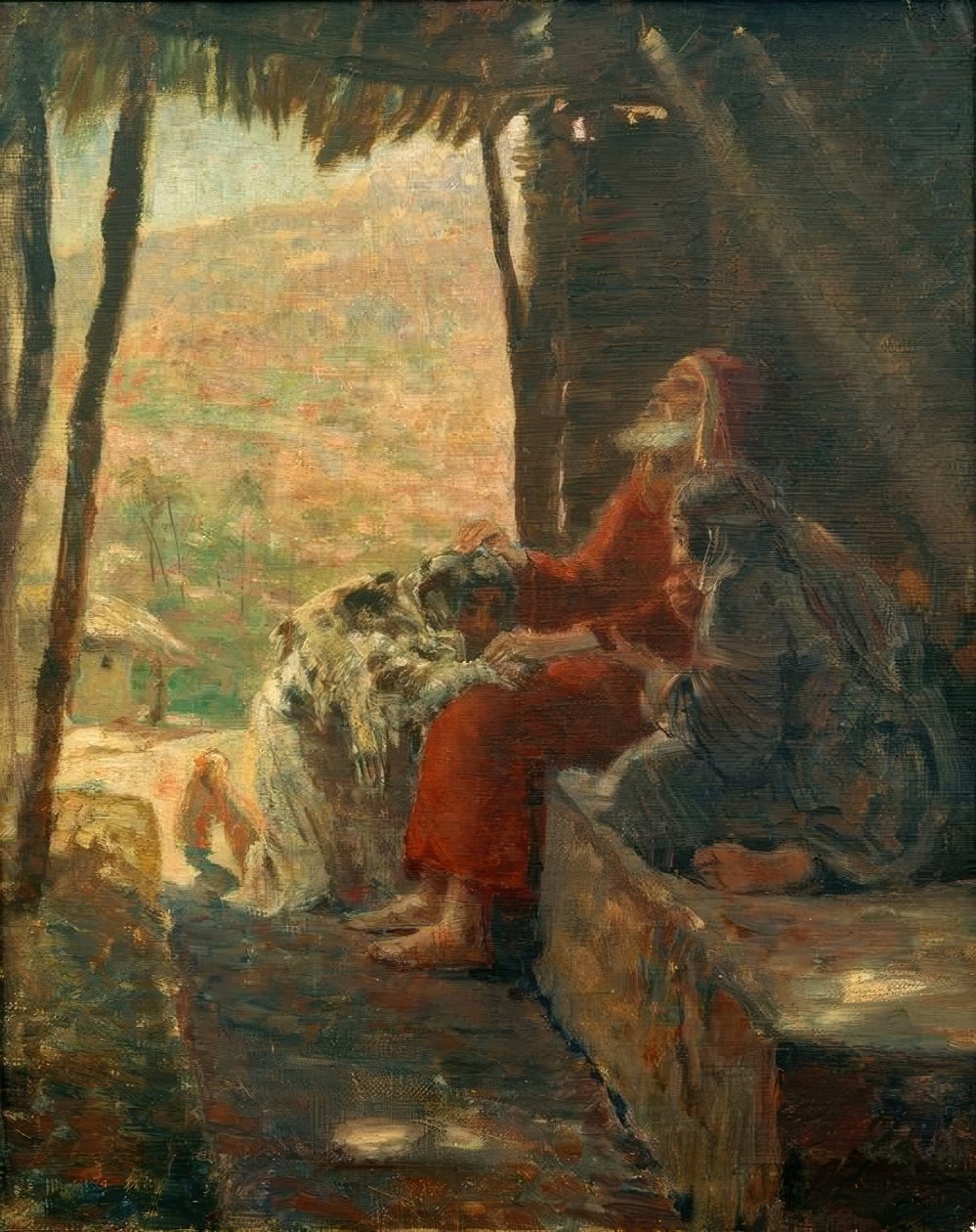 Isaac Blesses Jacob by Ludwig von Hofmann