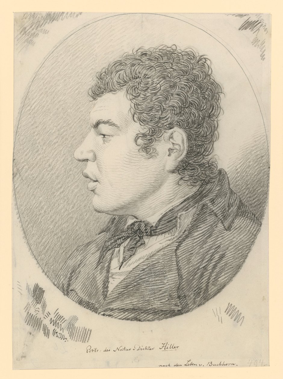 Portrait of the Poet Hiller by Ludwig Buchhorn