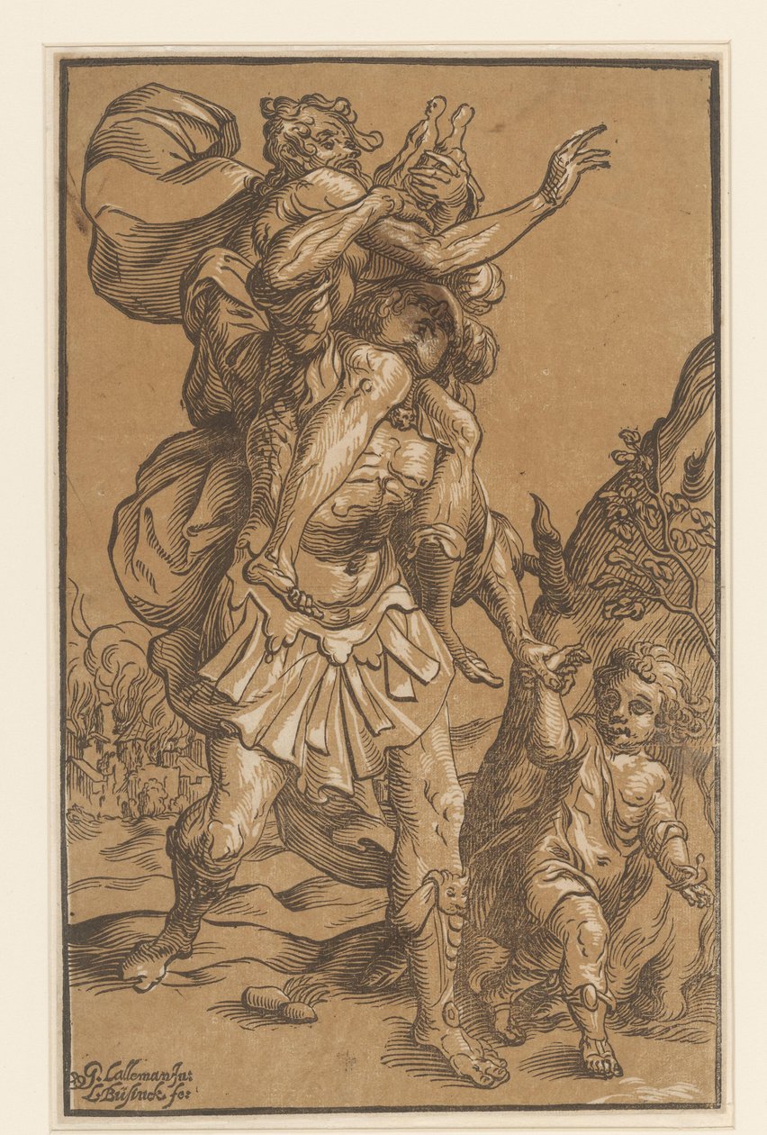 Aeneas Carrying His Father from Troy by Ludwig Businck