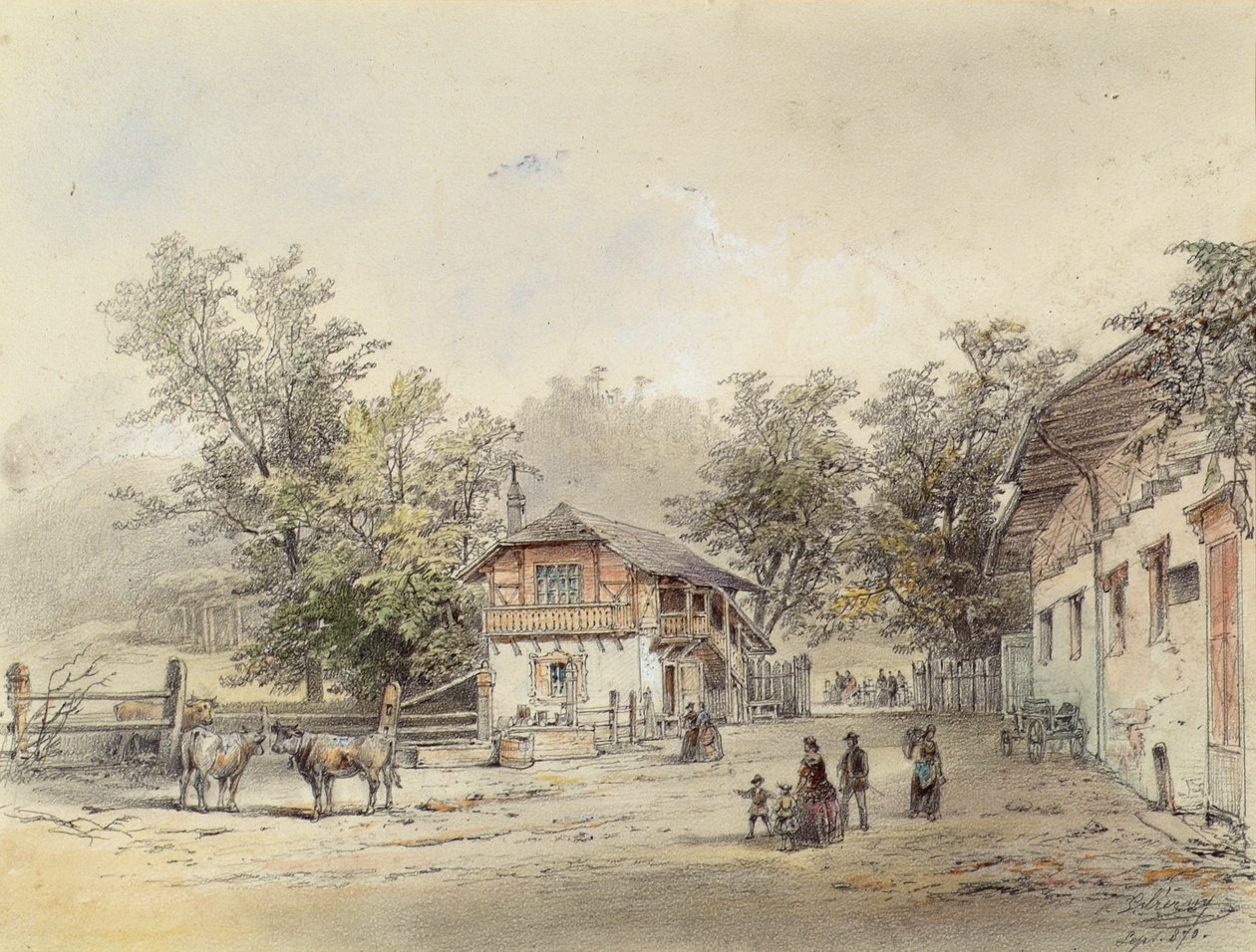 The Dairy in Vorderbrühl near Vienna by Ludwig Czerny