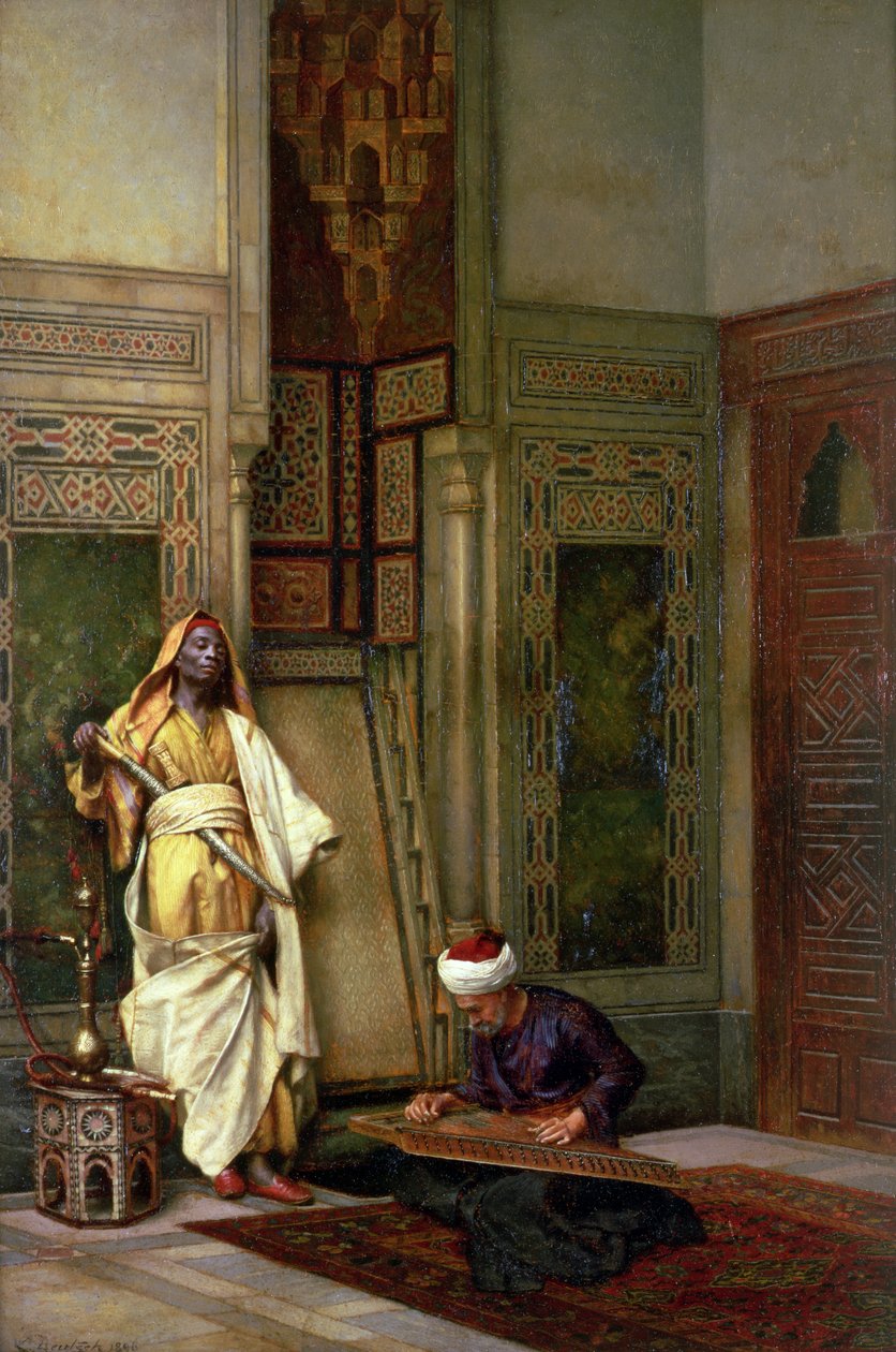 Guard with a Zither Player in an Interior by Ludwig Deutsch