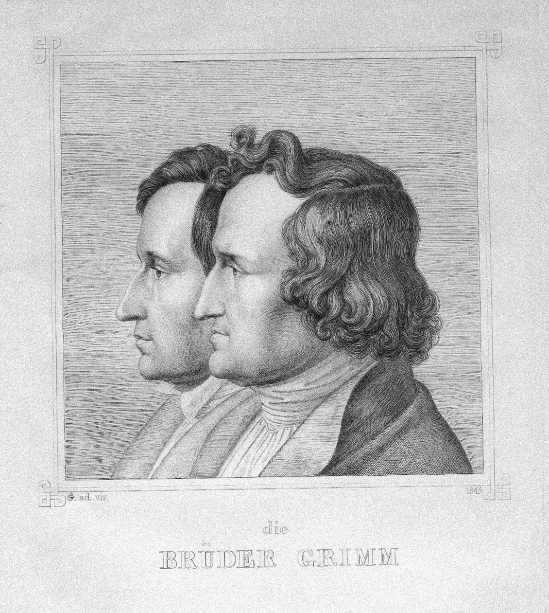 Jacob and Wilhelm Grimm by Ludwig Emil Grimm