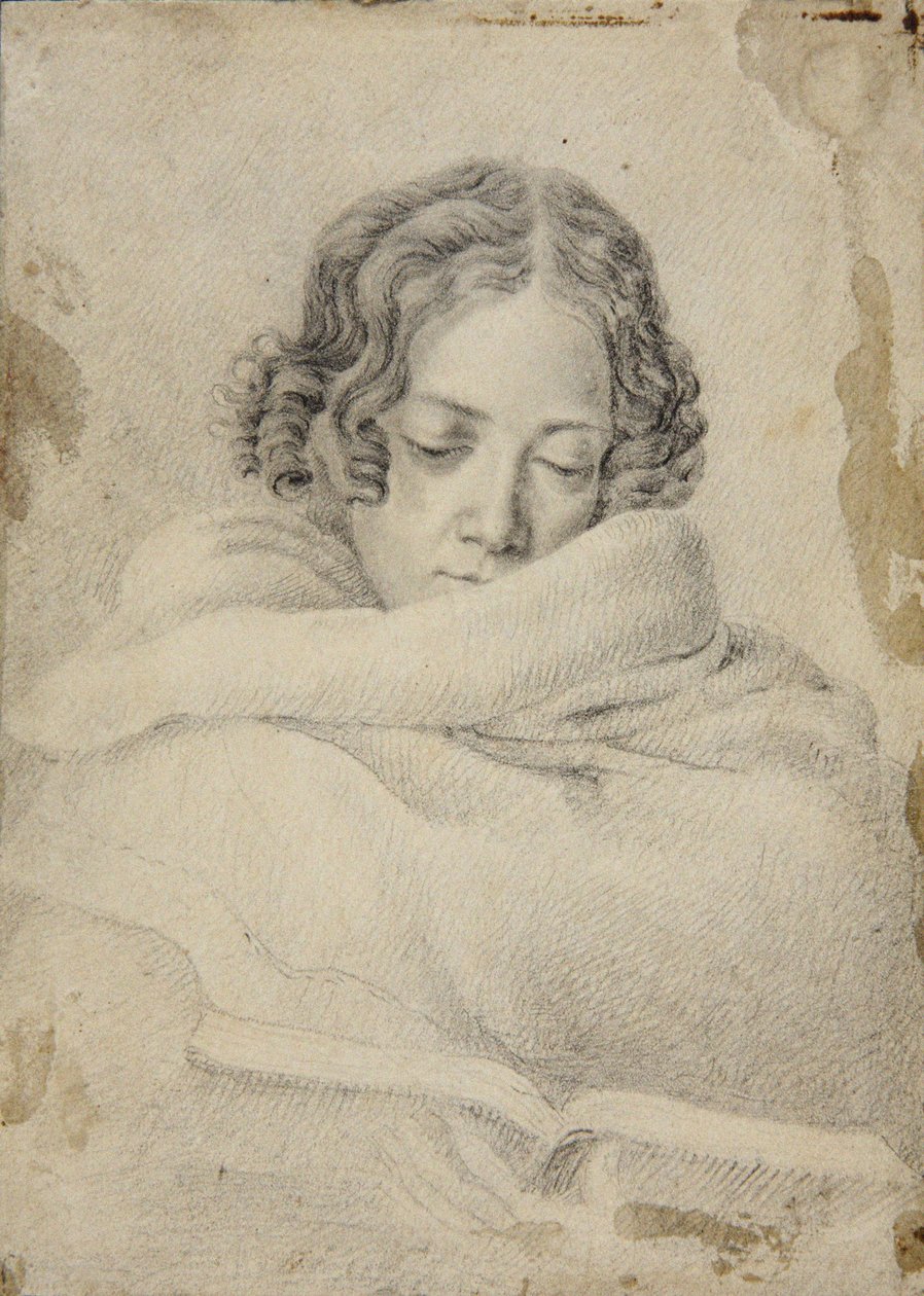 Portrait of the writer Bettine von Arnim, née Brentano, ca. 1809 by Ludwig Emil Grimm