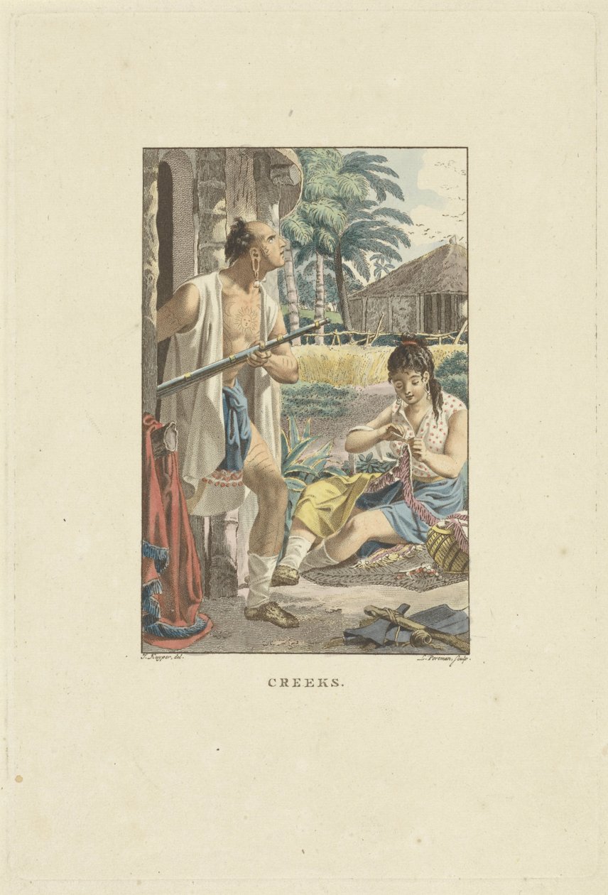 Couple by their hut in the field (Creeks) by Ludwig Gottlieb Portman