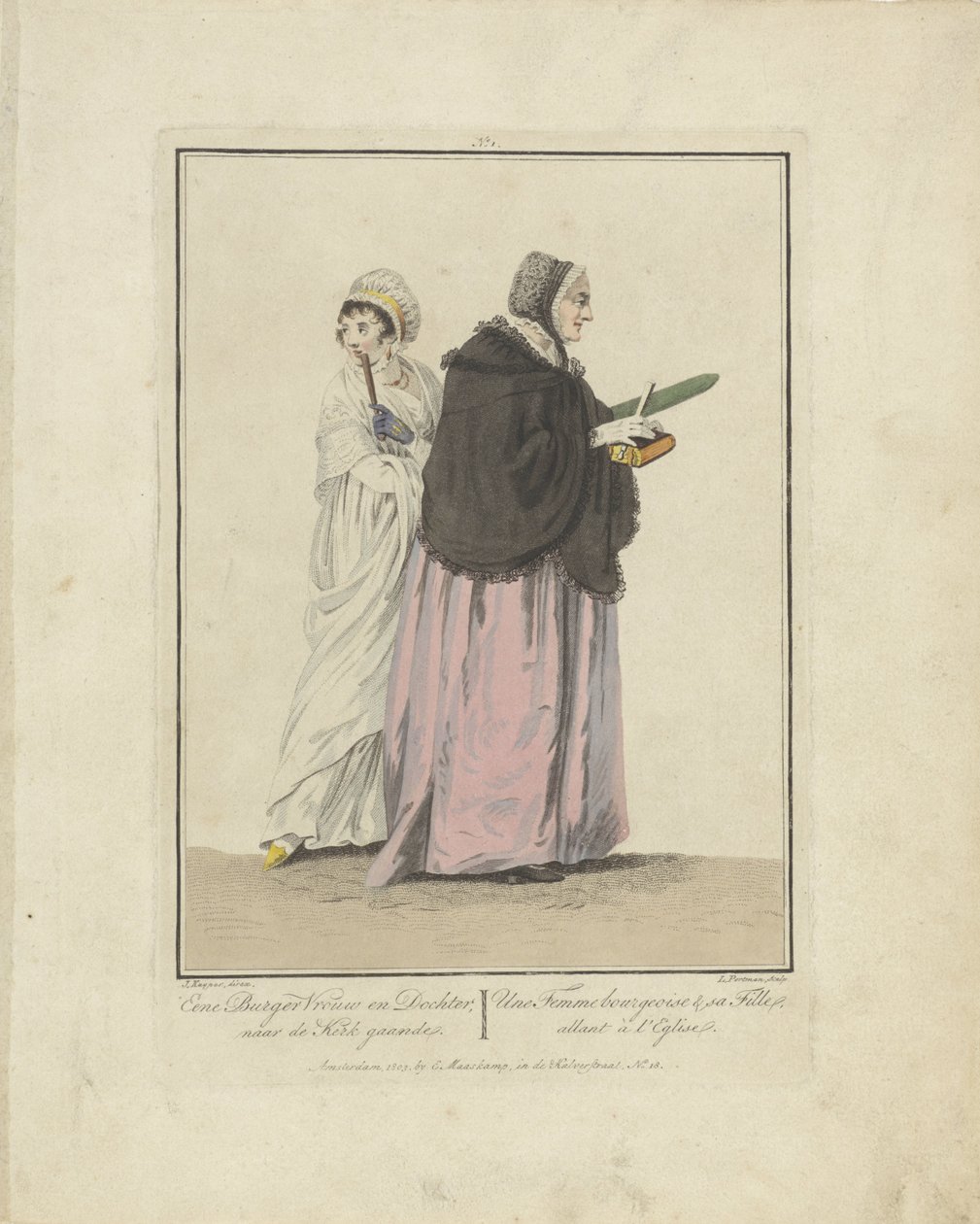 Mother and Daughter on Their Way to Church by Ludwig Gottlieb Portman