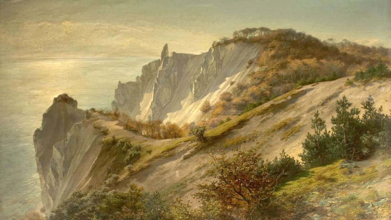 Autumn Views of Mons Cliff, Denmark by Ludwig Hans Fischer