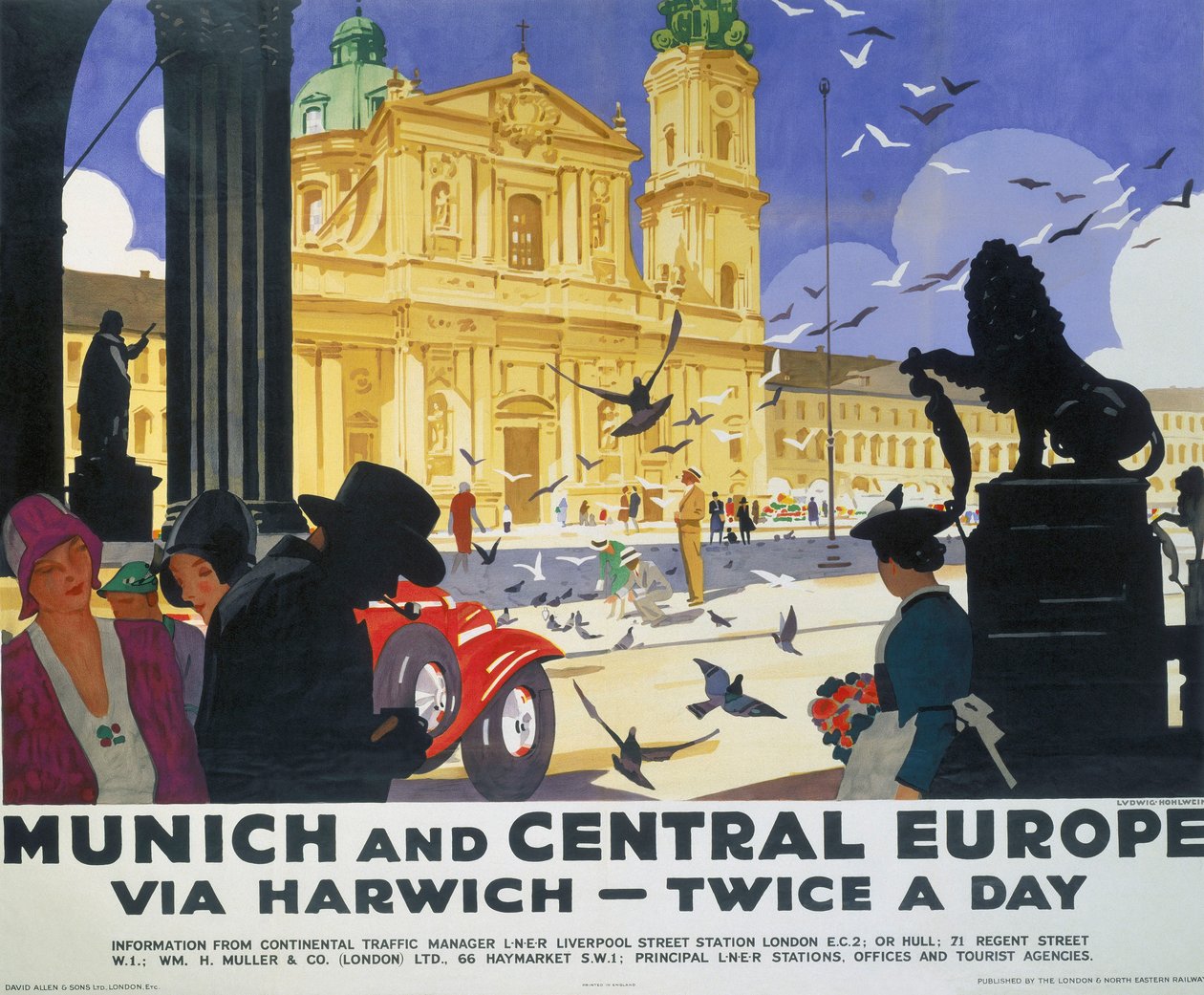 "Munich and Central Europe", LNER poster by Ludwig Hohlwein