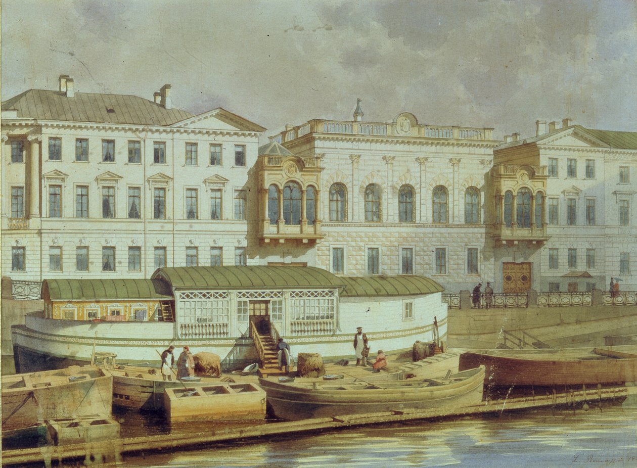 Naryshkin Palace on the Fontanka River by Ludwig Premazzi